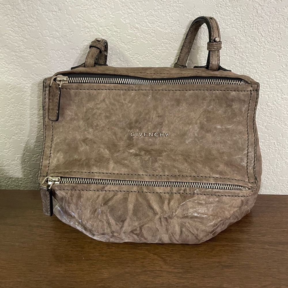 Givenchy mini pandora Taupe Leather Shoulder Bag